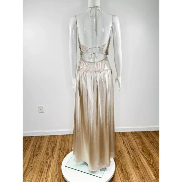 Jonathan Simkhai Clementine Leisure Halter Dress in Stone (Size S) - Picture 6 of 11